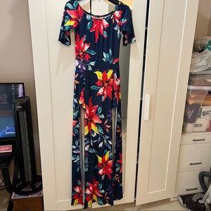 Floral Maxi Dress with Hidden Shorts Size Medium